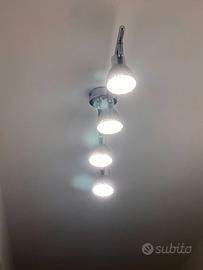 Lampadario moderno a 4 faretti orientabili