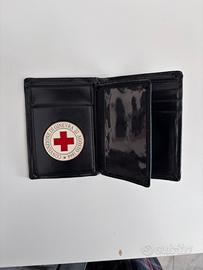 Portafogli croce rossa italiana, placca inclusa
