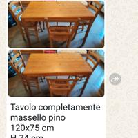 tavolo e quattro sedie 
