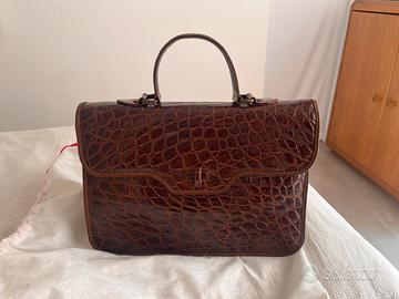 Borsa vintage vera pelle di coccodrillo