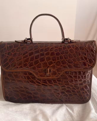 Borsa vintage vera pelle di coccodrillo