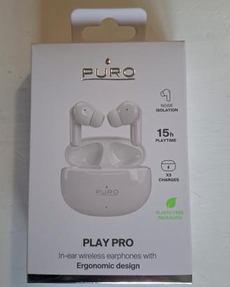 Auricolari Puro Play Pro wireless, nuove, 