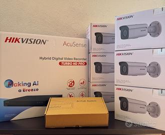 HIKVISION Kit videosorveglianza 6Cam AI + DVR 24/7
