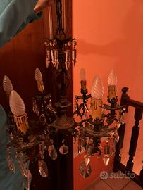Lampadario vintage gocce cristallo