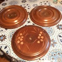 3 Rosoni in Legno per lampadario da soffitto