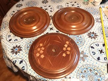 3 Rosoni in Legno per lampadario da soffitto