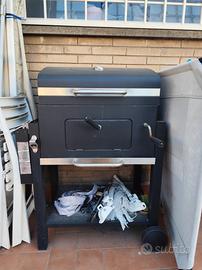 barbecue e ombrellone 3x3 con pedana 
