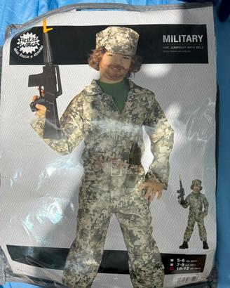 Vestito carnevale da militare taglia 10/12