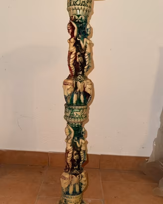 Colonna porta-vaso in Stile Orientale antiquario
