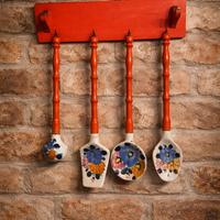 mestoli decorativi vintage in ceramica 