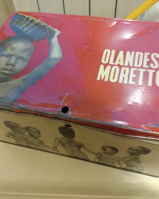 scatola di latta vintage vuota olandese moretto