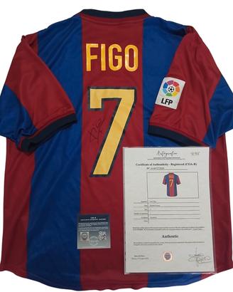 LUIS FIGO BARCELLONA 1998 1999 AUTOGRAFATA 
