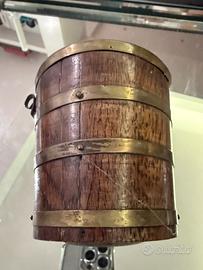 Mortaio antico legno e ottone
