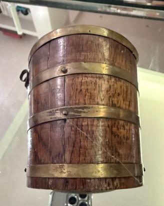 Mortaio antico legno e ottone