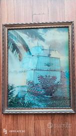 Quadro vintage con stampa lenticolare/effetto 3D