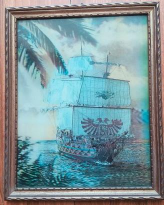 Quadro vintage con stampa lenticolare/effetto 3D