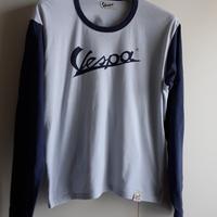 Maglia scritta Vespa tg L colore celeste blu coton