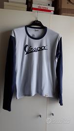 Maglia scritta Vespa tg L colore celeste blu coton
