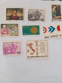 8 francobolli italiani usati del 1970