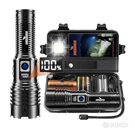 Torcia LED Ricaricabile Potente  Militare, Caccia,