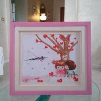 Quadro Punto Croce con Orologio Cameretta Bambini