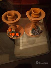 Porta candele in terracotta 