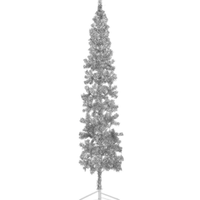 Albero Natale a metà Argento 210 x 55 cm NUOVO