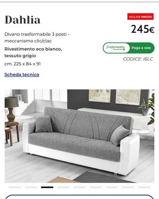 Divano 3 posti diventa letto 1 piazza e 1/2