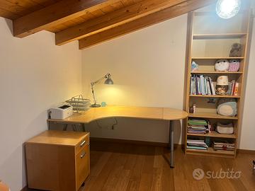 SCRIVANIA + CASSETTIERA + LIBRERIA