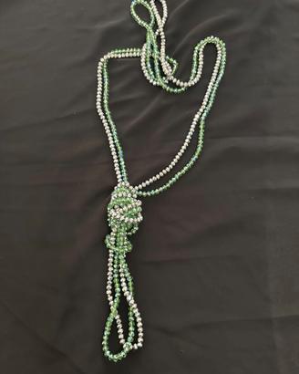 COLLANA ELEGANTE VERDE E BIANCA