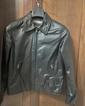 giacca di pelle nera, unisex