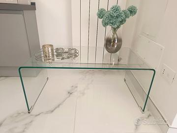 Tavolino rettangolare in cristallo