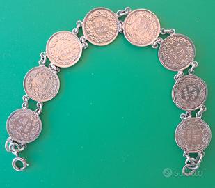 Bracciale con monete in argento 
