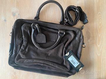 Borsa lavoro in pelle con tracolla