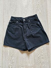 Shorts cotone nero, vita alta - taglia M - H&M