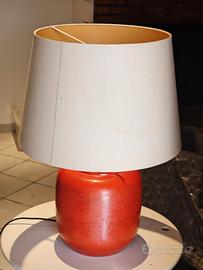 Lampada rossa in ceramica anni 70