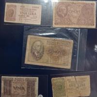 Lotto di banconotedelRegno d'Italia 1 2 5 lire