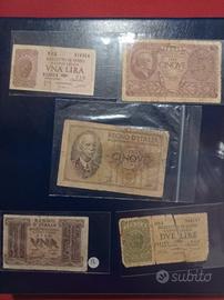 Lotto di banconotedelRegno d'Italia 1 2 5 lire