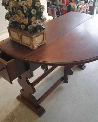 Tavolo consolle in legno pieghevole stile fratino 