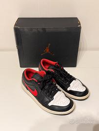 Air Jordan 1 Low Black/Fire Red - Tg 43