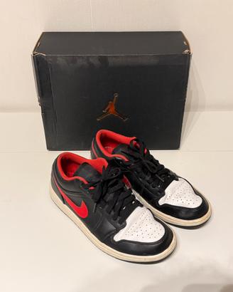 Air Jordan 1 Low Black/Fire Red - Tg 43