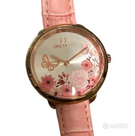 Orologio da polso FIORI E FARFALLE Rosa Cipria gol