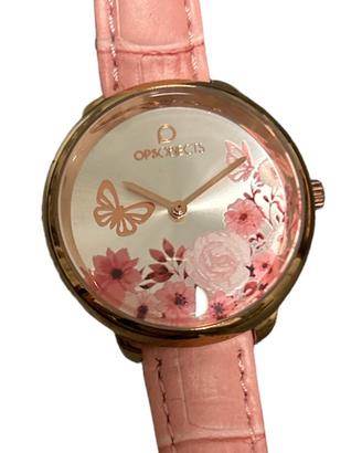 Orologio da polso FIORI E FARFALLE Rosa Cipria gol