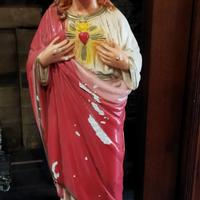 Vecchia statua Sacro cuore Gesù 