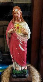 Vecchia statua Sacro cuore Gesù 