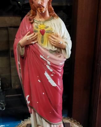 Vecchia statua Sacro cuore Gesù 