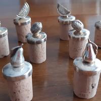 Tappi Bottiglia In Argento e Sughero Vintage Motta