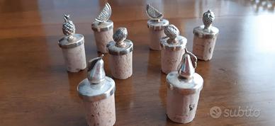 Tappi Bottiglia In Argento e Sughero Vintage Motta