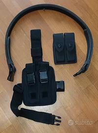 Cinturone militare esercito nero portacaricatore 