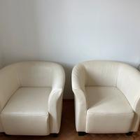 Poltrona eco pelle beige